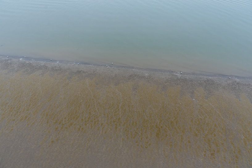 Areal view over the muddy beach and shallow waters of the Atlant by Werner Lerooy