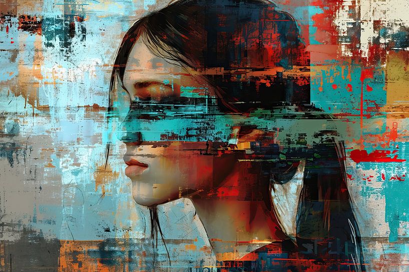 Modernes digitales Porträt | Interwoven von Wunderbare Kunst