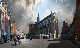 Haarlem . Grote Markt by Aad Trompert