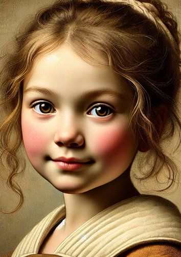 Portret Meisje Barokke stijl van Jaap Ros