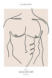 Dessin d'homme - torse d'homme beige 2 sur CvD Art - Kunst voor jou