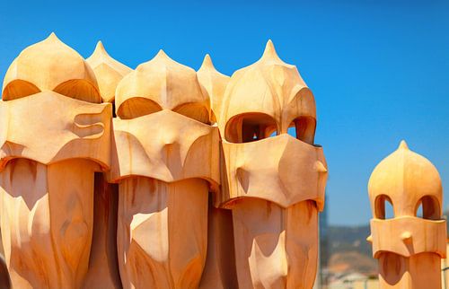 La Pedrera - Casa Mila, vue détaillée du toit de la maison