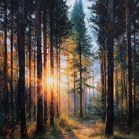 Een zonovergoten bospad van IamHome Studio