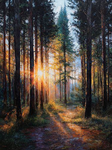 Sentier forestier ensoleillé