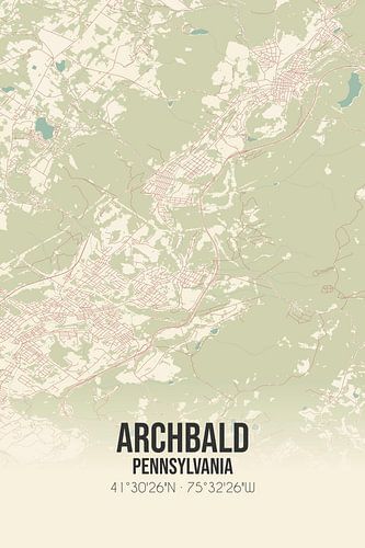 Alte Karte von Archbald (Pennsylvania), USA.