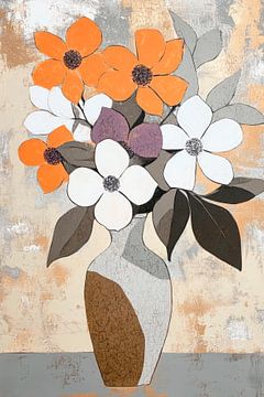 Bouquet de fleurs aux couleurs vives - Moderne sur Poster Art Shop