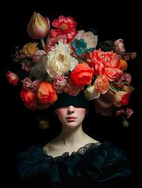 Floral Symphony auf schwarzem Rücken