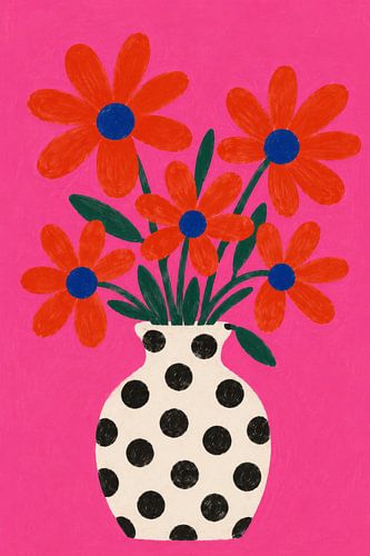 Farbenfrohe Vase mit Blumen