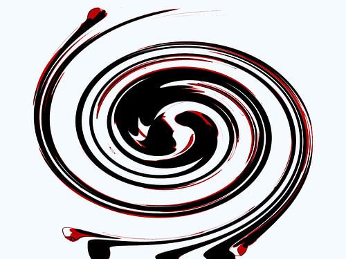 Abstract in zwart rood wit