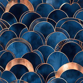 Élégants reflets bleus des vagues sur Poster Art Shop