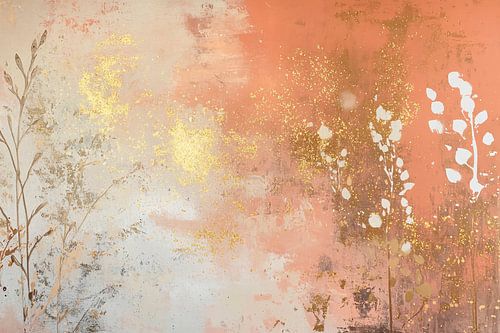 Abstract branches and gold details