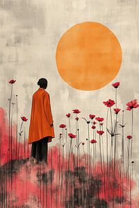 Orangefarbene Horizontreflexion