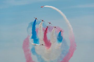 Royal Air Force Red Arrows in actie.