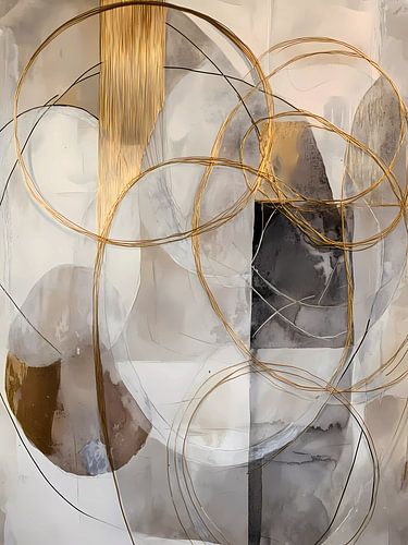 Gouden en grijze abstracte vormen