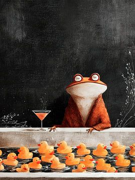 Frosch beim Baden von JBJart Justyna Jaszke