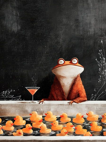 Frosch beim Baden von JBJart Justyna Jaszke