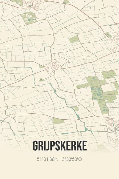Vintage map of Grijpskerke (Zeeland) by Prints of Place