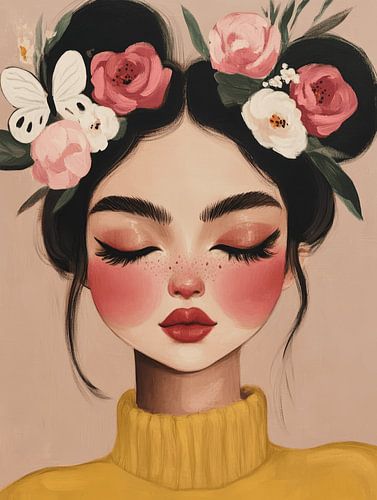 Modernes Porträt in Pastellfarben