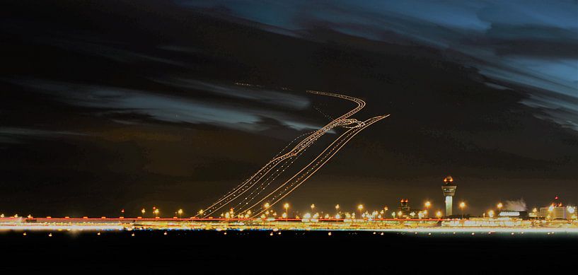 Schiphol de nuit par Gaby  van der Peijl