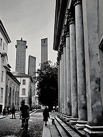 Towers and Columns in Pavia Italy by Sergio Pazzano