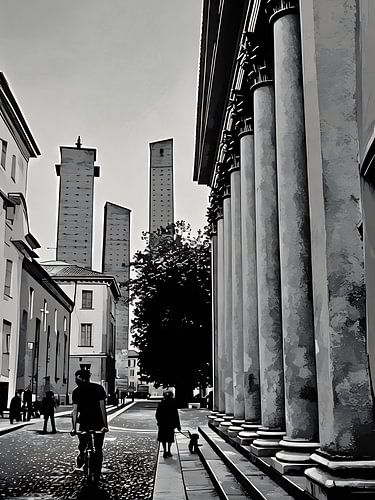 Türme und Säulen in Pavia Italien