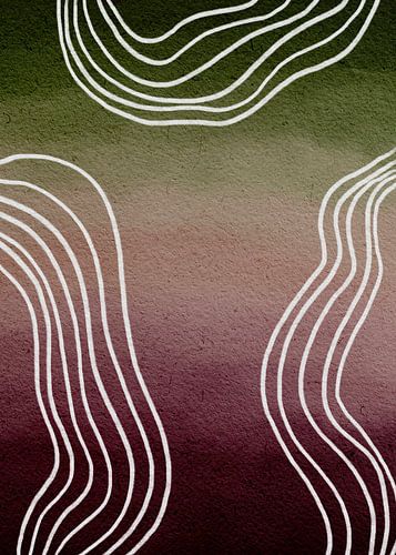 Timeless - abstract pattern olive/burgundy
