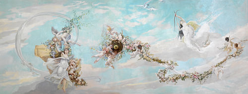 Frühling, Gustav Klimt, Franz von Matsch, Ernst Klimt