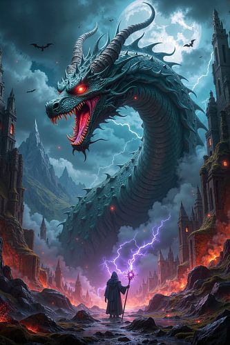 DRACONIS - The mage facing the dragon in battle