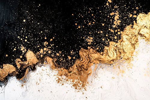 Abstracte gouden en zwarte kunst