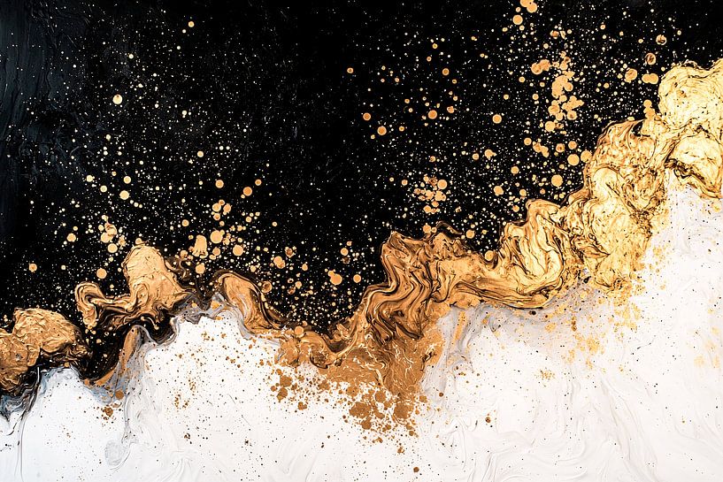 Abstrakte Kunst in Gold und Schwarz von Art & Soul Creations