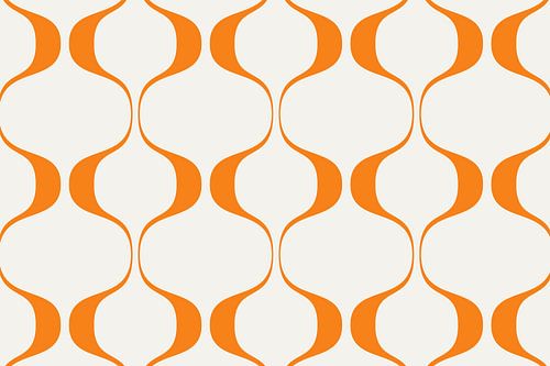Elegante vintage golven abstractie oranje
