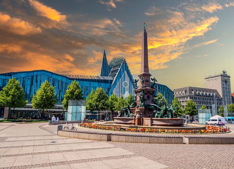 Vue de la ville de Leipzig en Saxe avec Augustusplatz, Allemagne par Animaflora PicsStock