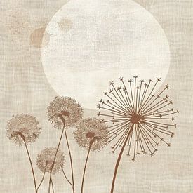 Flower Painting | Lunar Bloom Symphony by Modern Collection