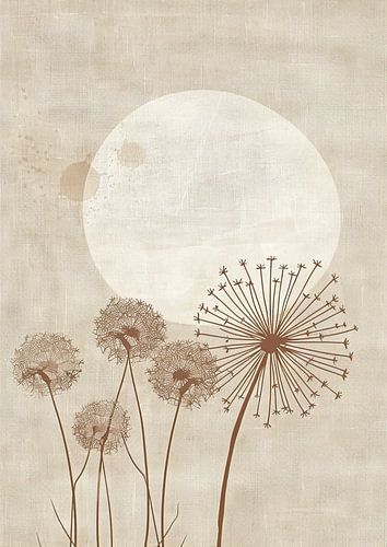 Peinture de fleurs | Lunar Bloom Symphony