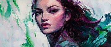 Fascinating portrait of a mysterious woman by Poster Art Shop