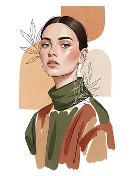 Portrait naturel d'une femme aux tons terreux