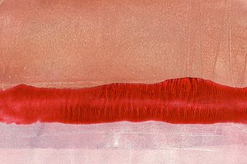 Minimalistische abstrakte Landschaft in Rot, Lila und warmem Braun