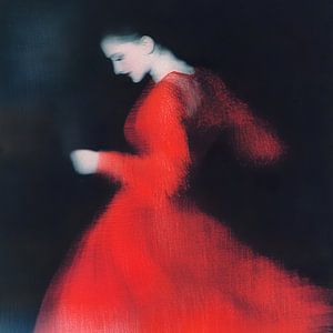 Roter Rhythmus; Tänzerin in Rot und Schwarz