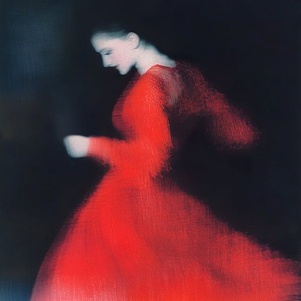 Red rhythm; dancer in red and black by Lauri Creates