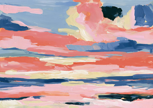 Rosa und Blaues Wolkenspiel im Abendlicht Abstrakt von Niklas Maximilian