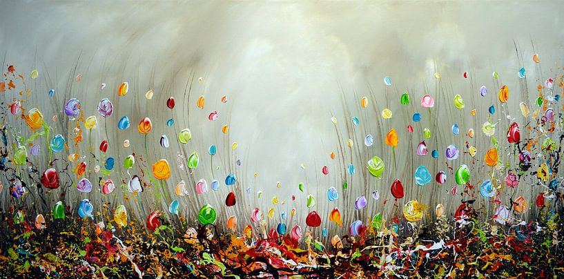 Abstract Flowers van Gena Theheartofart