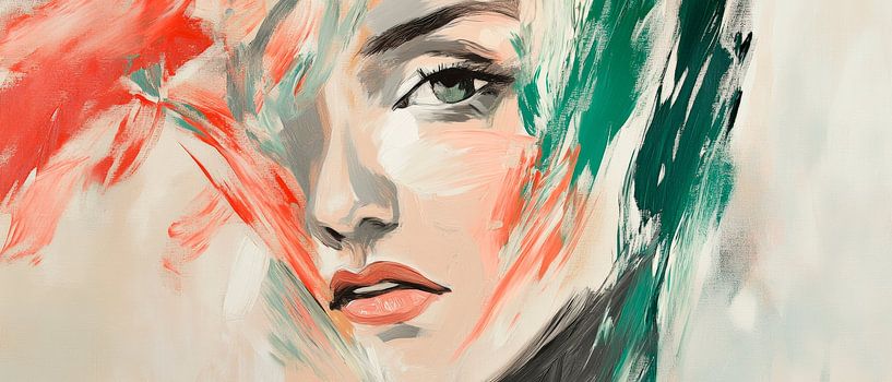 Colourful soul - Face view Living dreams - Aq by Poster Art Shop