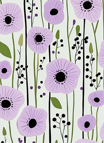 Marimekko Inspired Light Purple Floral