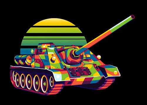 SU-100 en illustration pop art