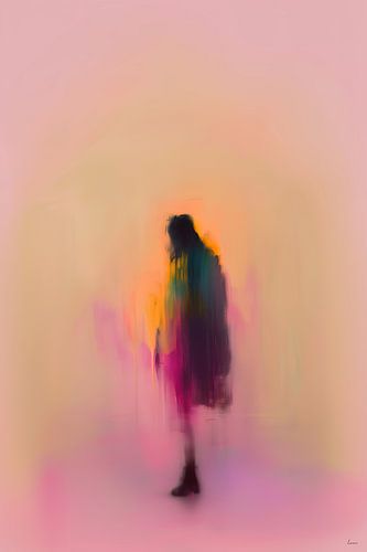 Mysterieus silhouet van een vrouw