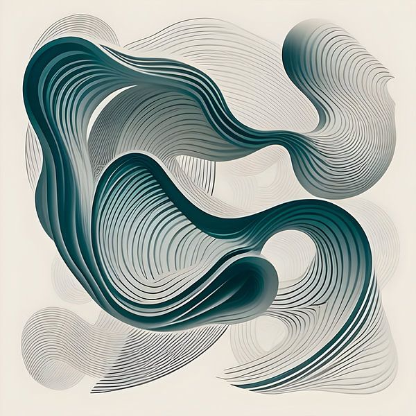 Abstracte golfbeweging wervelingen en golvende lijnen 3 van The Art Kroep