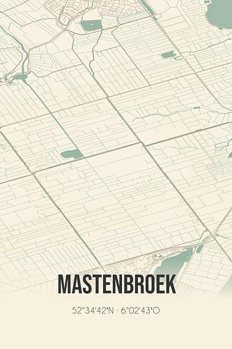 Vintage landkaart van Mastenbroek (Overijssel)