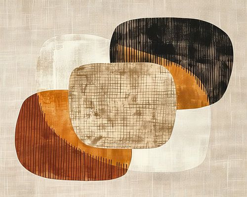 Peinture abstraite organique sur lin