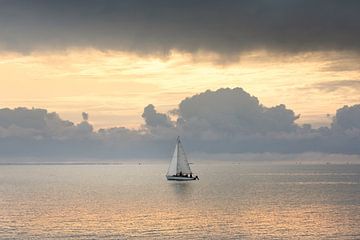 Sailing boat at sea by Claire Droppert