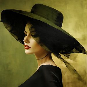 Femme avec chapeau